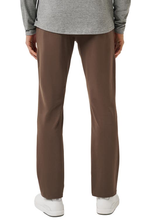 Travismathew Legacy Stretchknit Flat Front Chinos In Brown