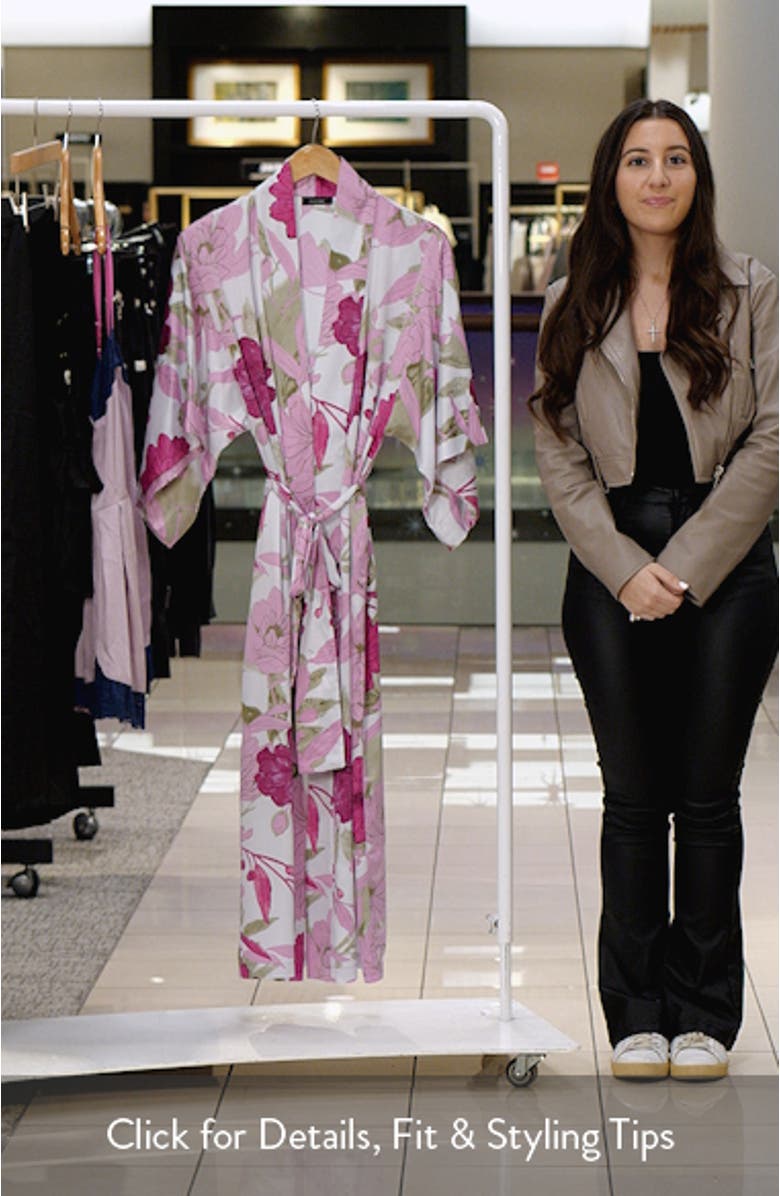 Peony Blossom Satin Robe, sales video thumbnail