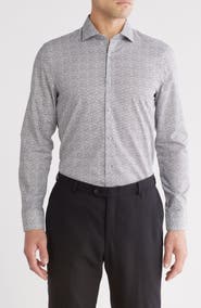 Perry Ellis Camo Floral Print Slim Fit Dress Shirt