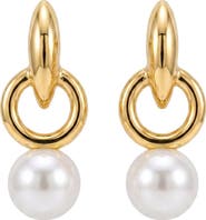 AREA STARS Anisha Pearl Circle Drop Earrings