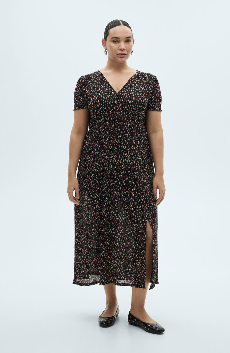 MANGO Floral Print Midi Dress, Alternate, color,