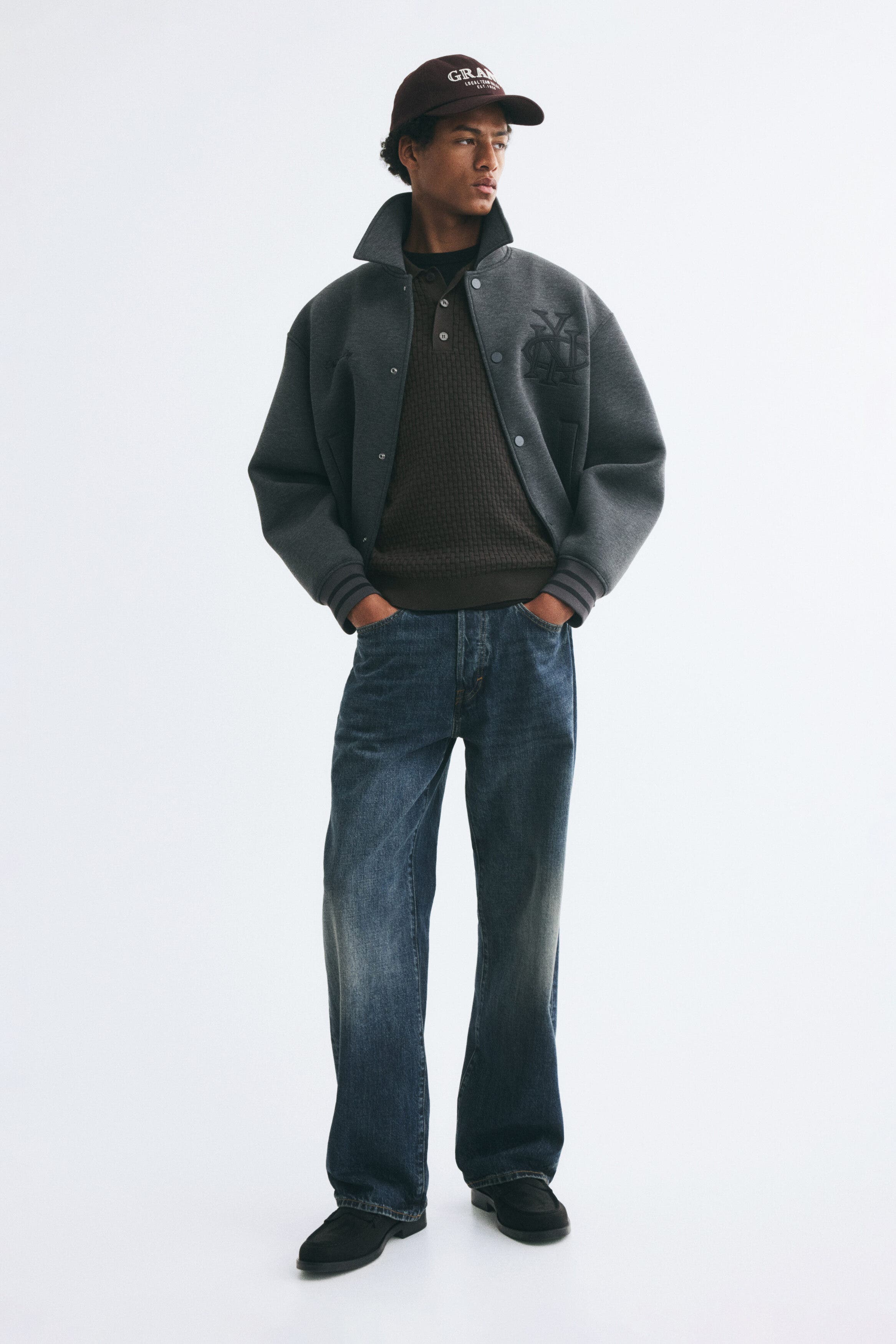 H&M Regular-fit Textured-knit Polo Shirt (Men) | Nordstrom
