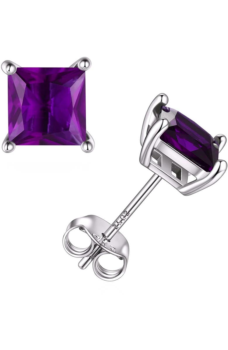Donatello Gian Sterling Silver Purple Square Earrings, Main, color, Purple