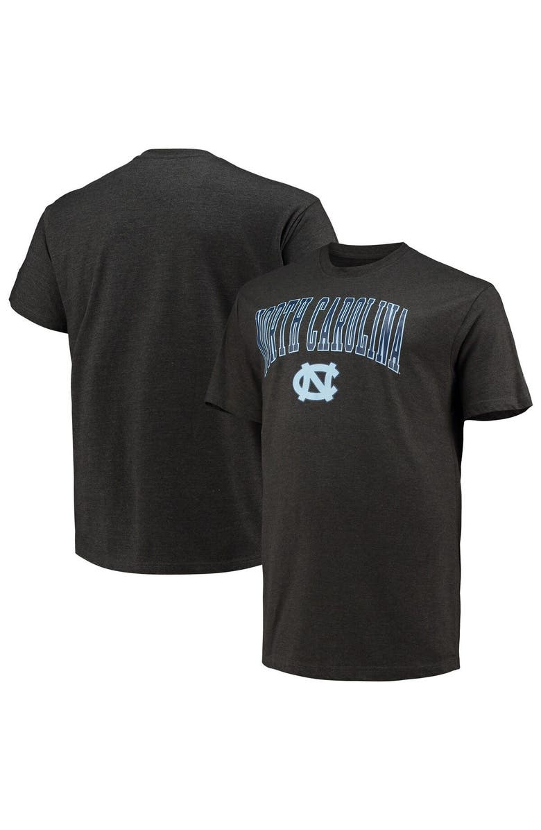 Champion Men's Champion Heathered Charcoal North Carolina Tar Heels Big & Tall Arch Over Wordmark T-Shirt, Alternate, color, 