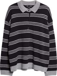 Nili Lotan Galvez Stripe Cashmere Polo Sweater