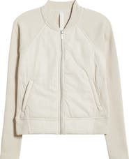 Zella Seamless Mixed Media Bomber Jacket