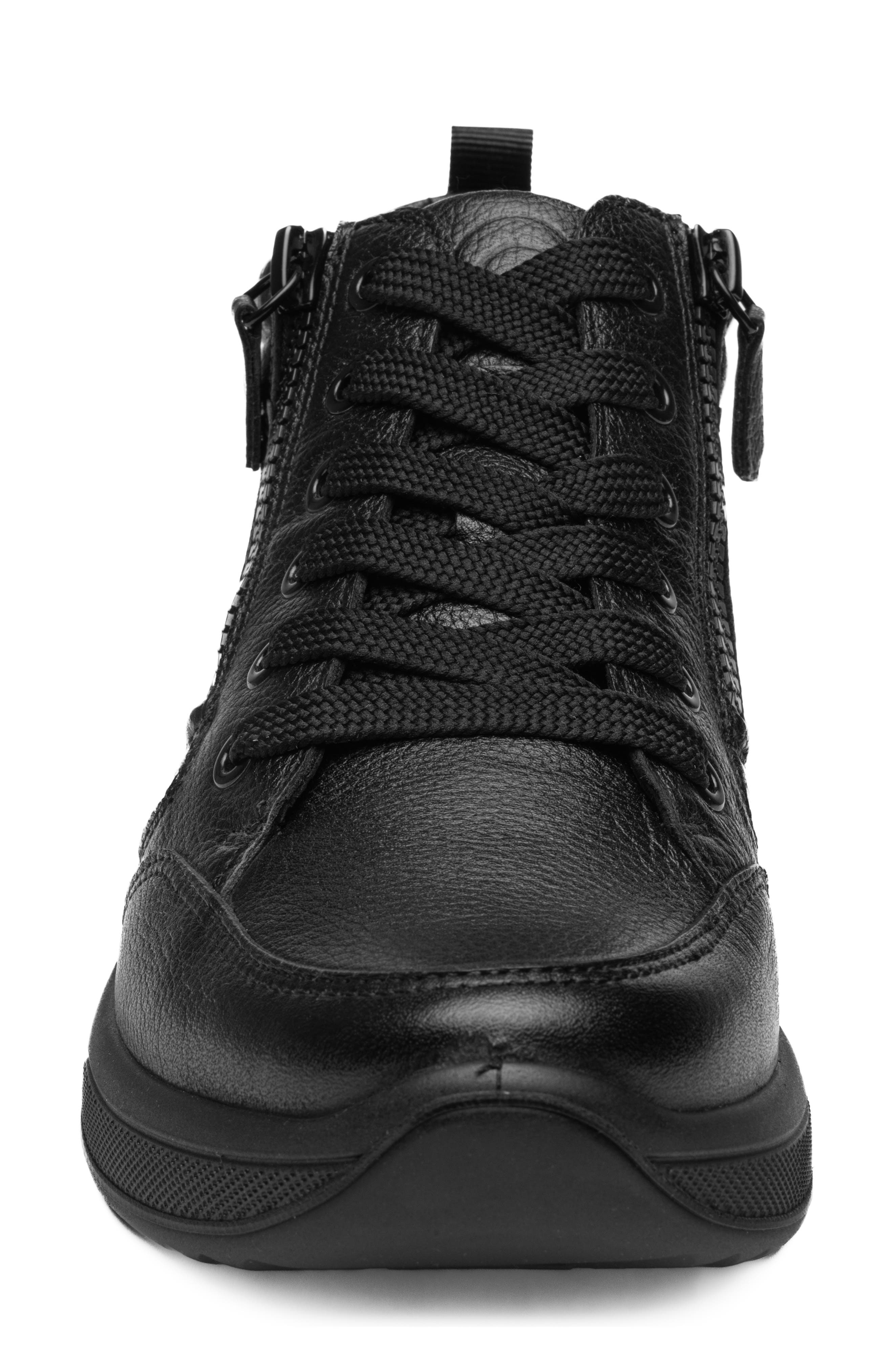 Val Leather Sneaker, Alternate, color, BLACK