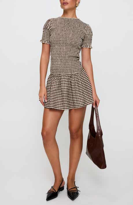 Laurita Gingham Smocked Minidress