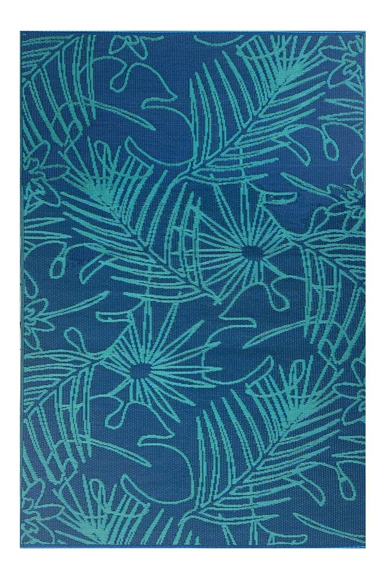 Palm Leaf Deep Turquoise, Main, color, blue and turquoise