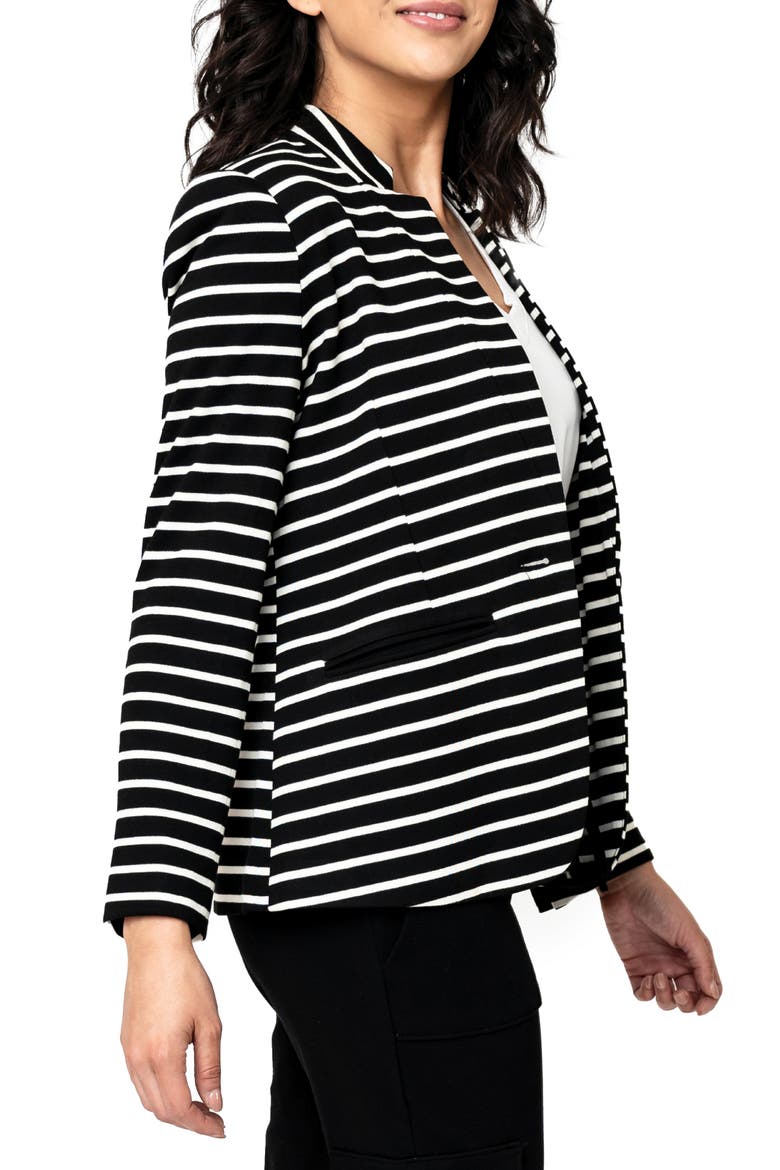 Stripe Knit Blazer, Alternate, color, BLACK/IVORY STRIPE