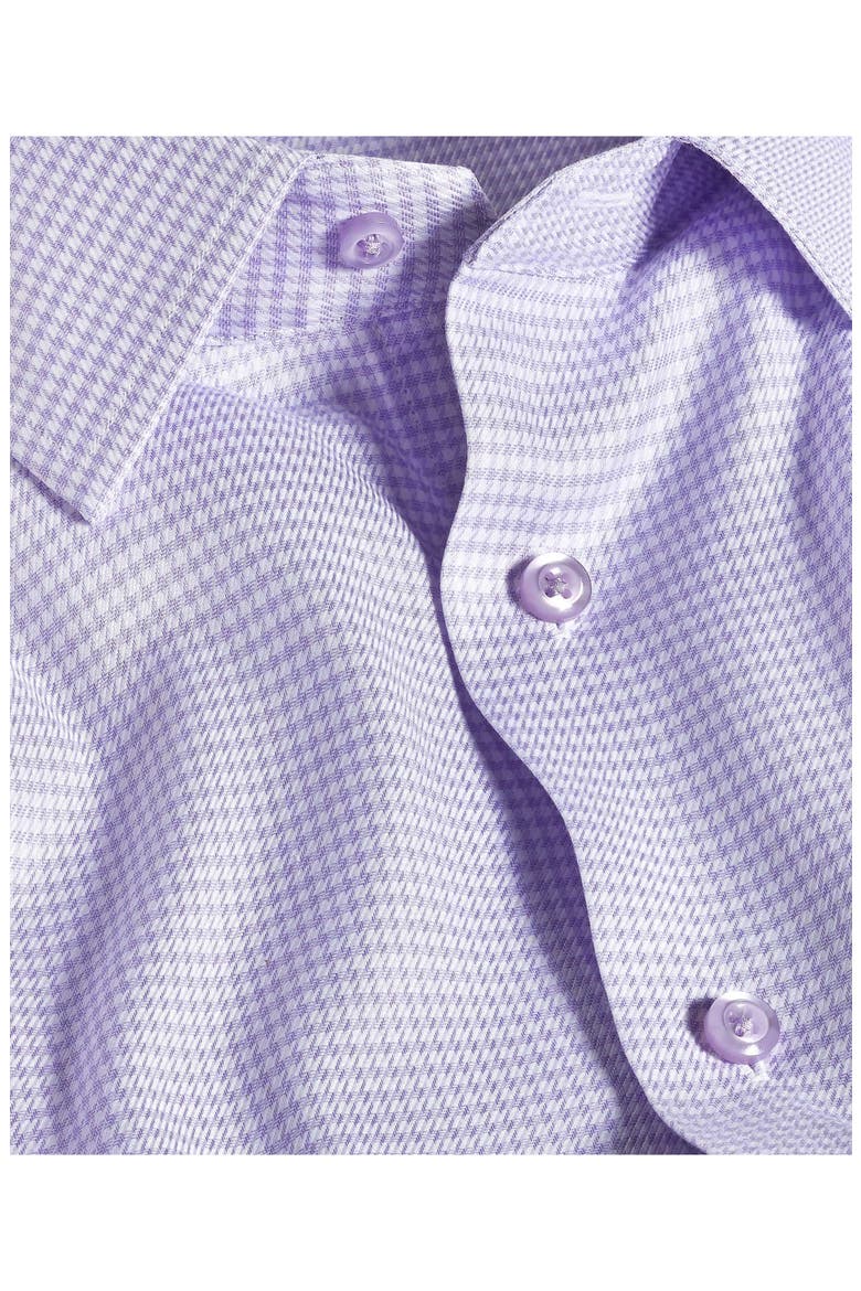 Slim Fit Stretch Twill Micro Check Dress Shirt, Alternate, color, LILAC/ WHITE
