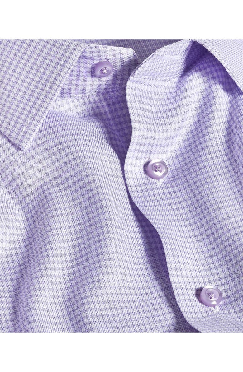 David Donahue Trim Fit Stretch Cotton Twill Dress Shirt, Alternate, color, Lilac/ White