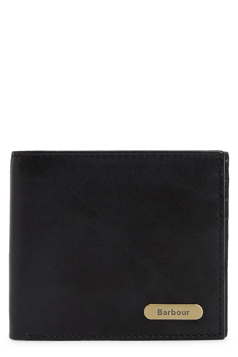Brunton RFID Leather Bifold Wallet, Main, color, BLACK DEBOSS TARTAN