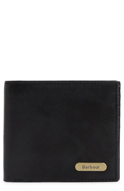 Barbour Brunton Rfid Leather Bifold Wallet In Black