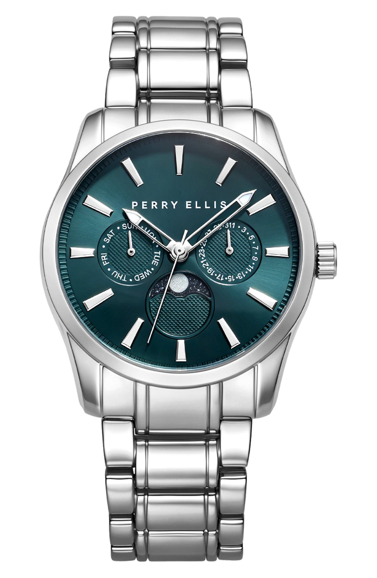 Moon Phase Bracelet Strap Multifunction Watch, 40mm