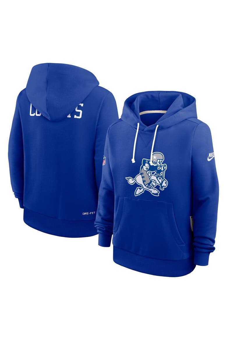 Women's Nike Royal Dallas Cowboys Throwback Sideline Standard Issue Dri-FIT Hoodie, Main, color, Royal