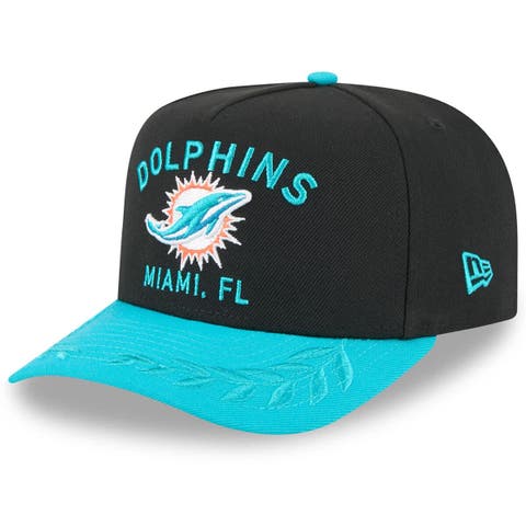 Men's New Era  Black/Aqua Miami Dolphins 2025 NFL Draft A-Frame 9FIFTY Snapback Hat
