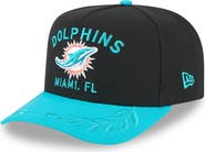 New Era Men's New Era  Black/Aqua Miami Dolphins 2025 NFL Draft A-Frame 9FIFTY Snapback Hat