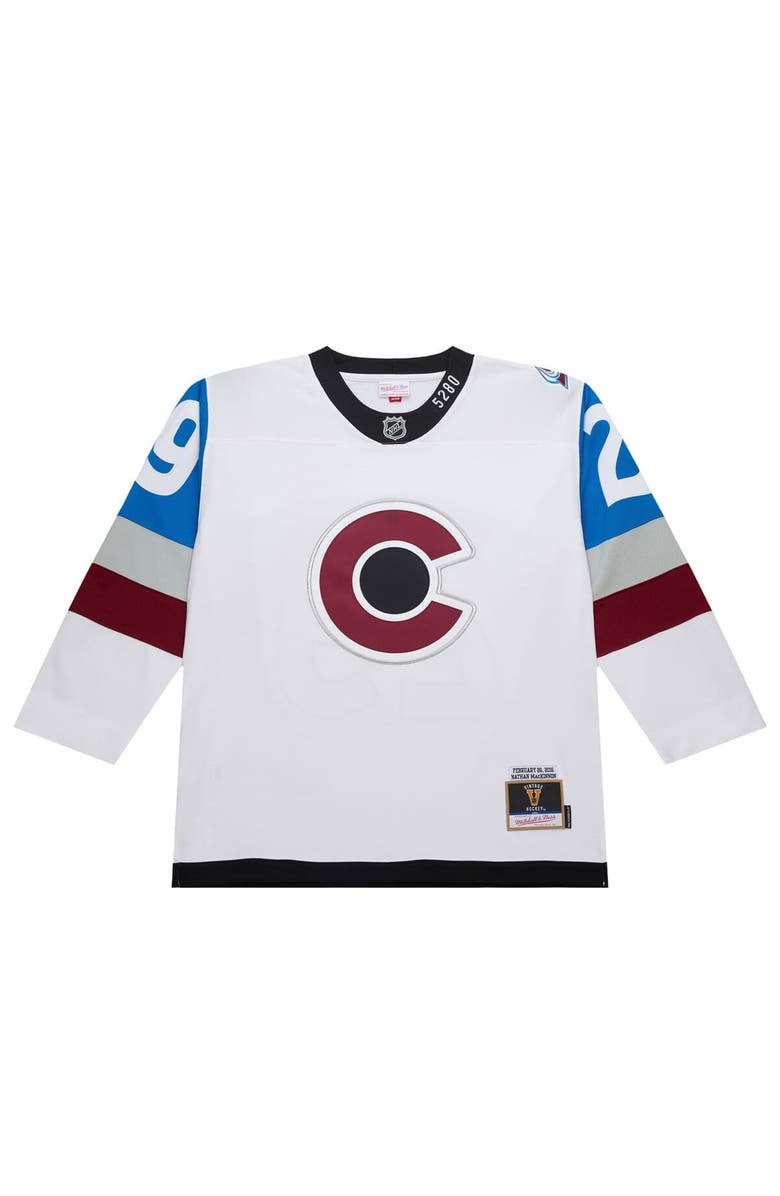 Mitchell & Ness Men's Nathan MacKinnon White Colorado Avalanche 2016-17 Power Play Jersey, Alternate, color, 