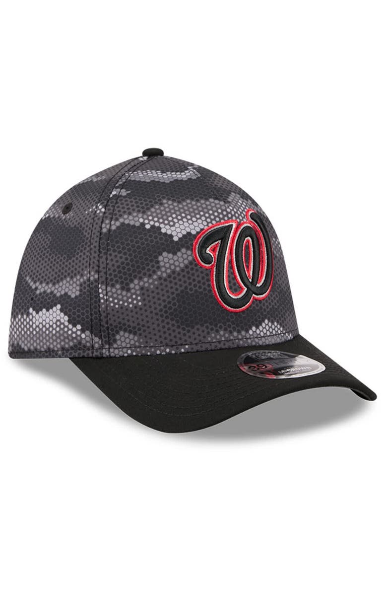 New Era Men's New Era Black Washington Nationals Camo 39THIRTY A-Frame Flex Hat, Alternate, color, Black