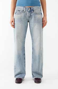 BDG Urban Outfitters Kayla Studded Low Rise Wide Leg Jeans