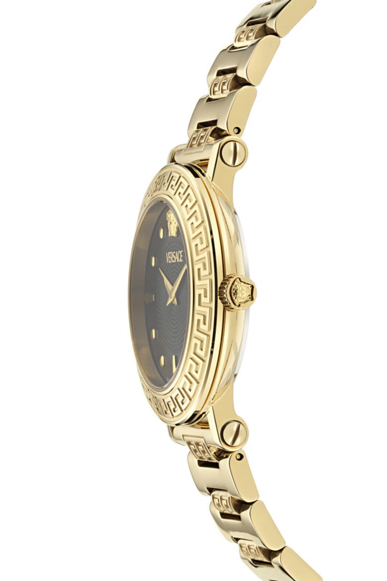 Greca Sphere Bracelet Watch, 35mm, Alternate, color, IP YELLOW GOLD