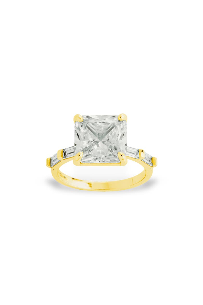 Princess-Cut Cubic Zirconia Ring, Main, color, GOLD