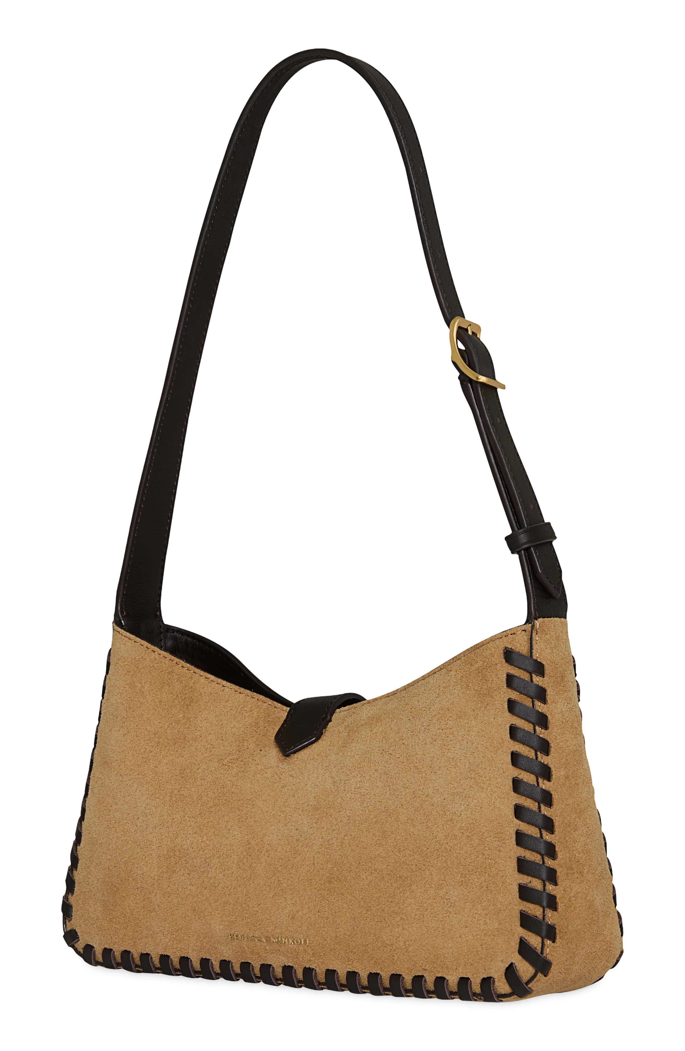 Megan Leather Shoulder Bag, Alternate, color, CHESTNUT/ FONDANT