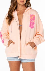 Roxy Evening Lineup Full Zip Fleece Graphic Hoodie