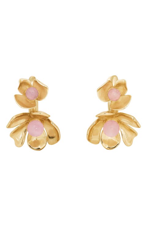 floral huggie hoop earrings