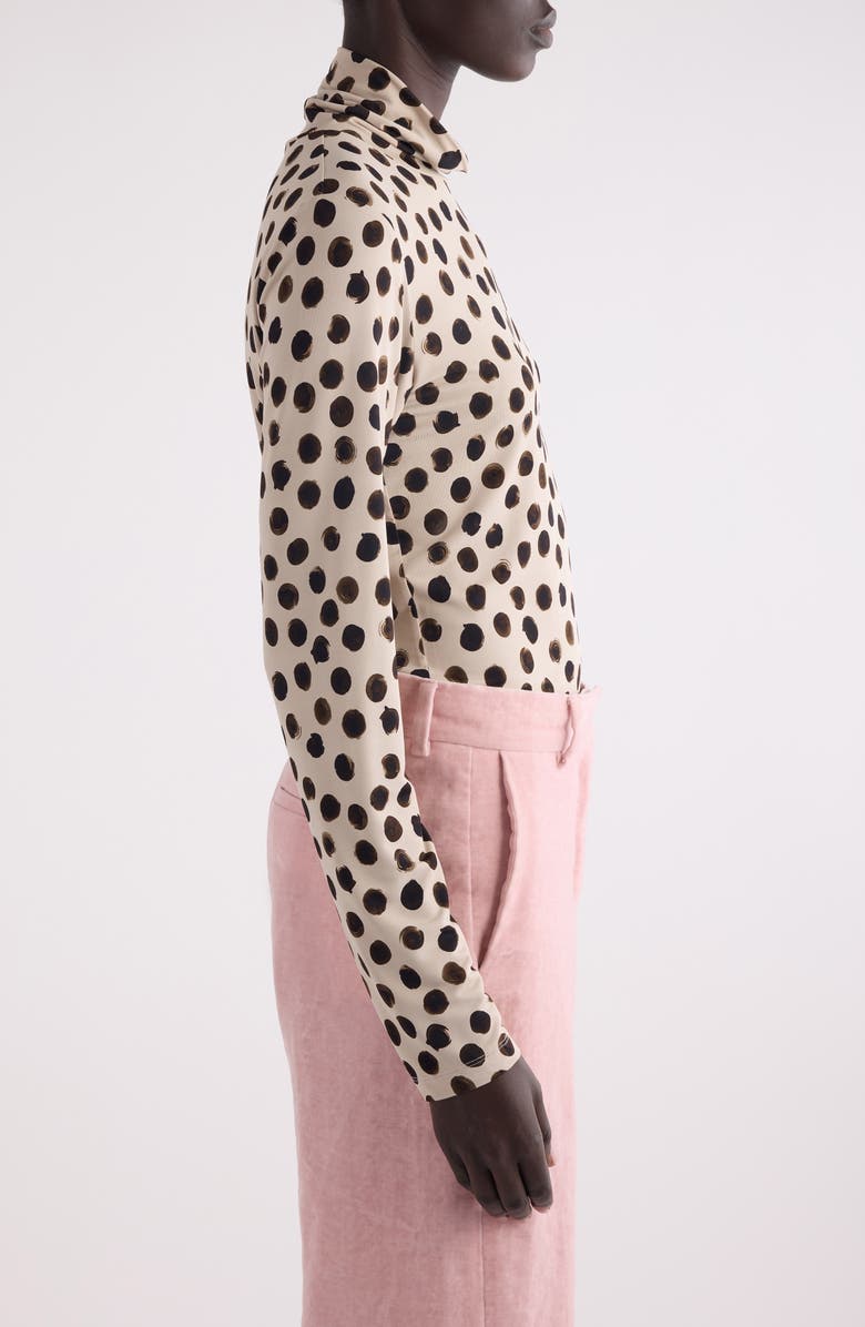 Dries Van Noten Hoske Polka Dot Turtleneck Top, Alternate, color, 