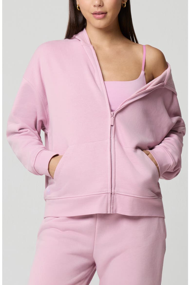 Cozy Crush Oversize Zip Hoodie, Main, color, DAWN PINK