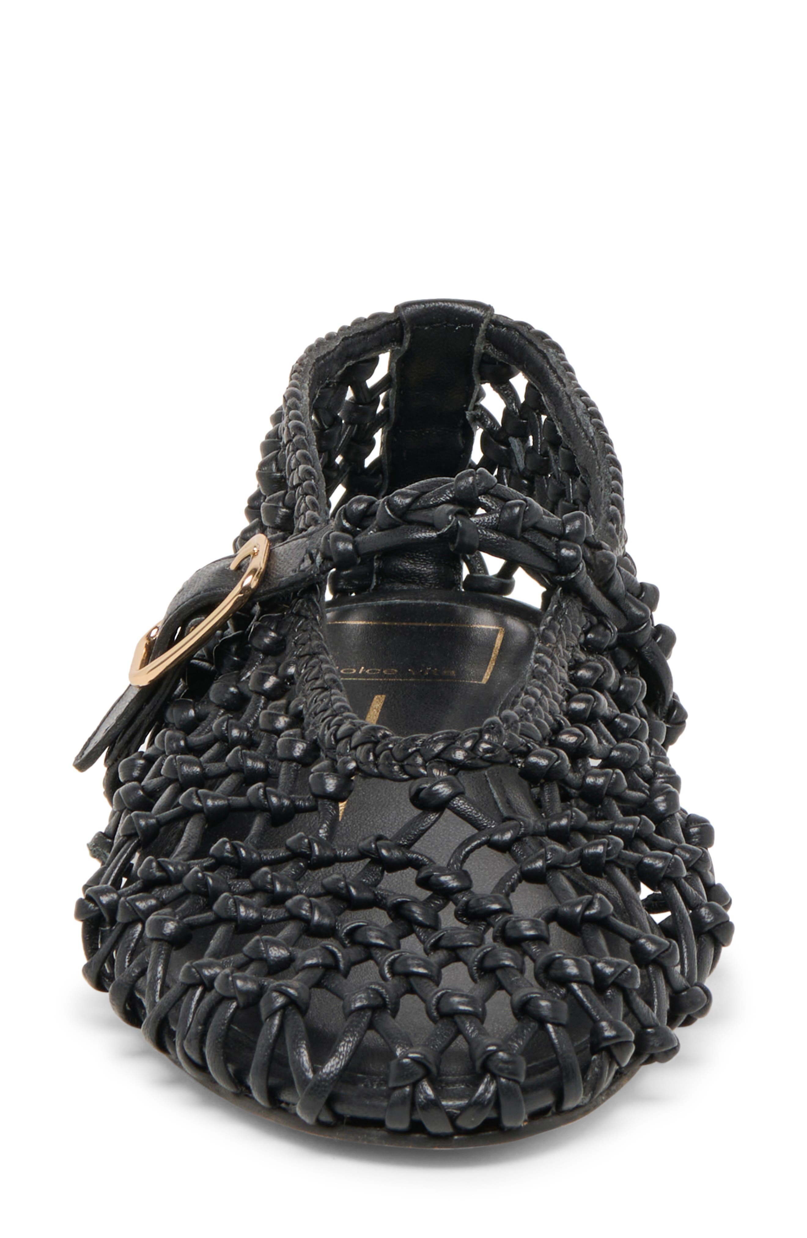 Dolce Vita Clair Woven Mary Jane Flat, Alternate, color, Black Woven Leather