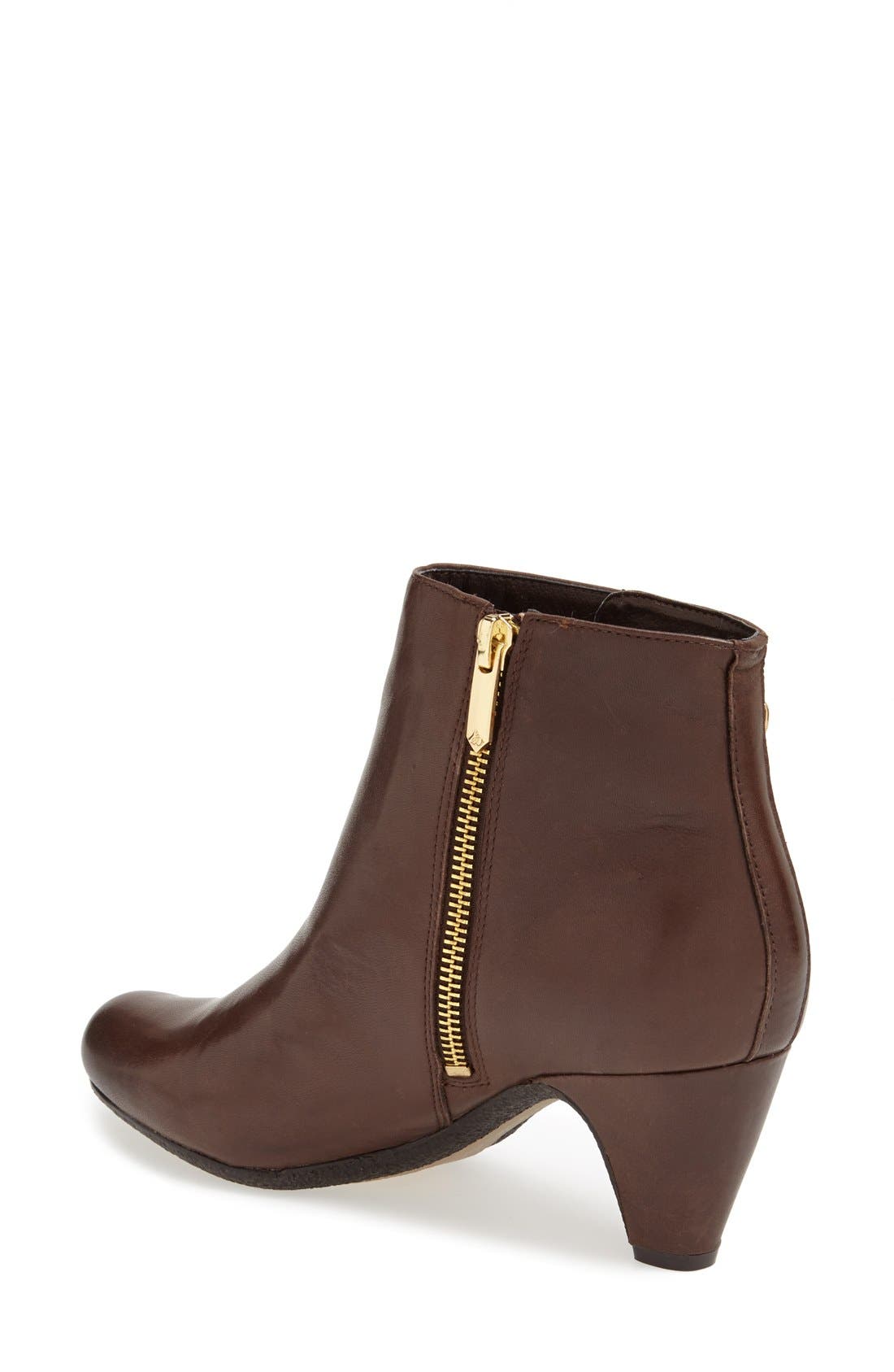 'Marmont' Leather Bootie, Alternate, color, DARK BROWN