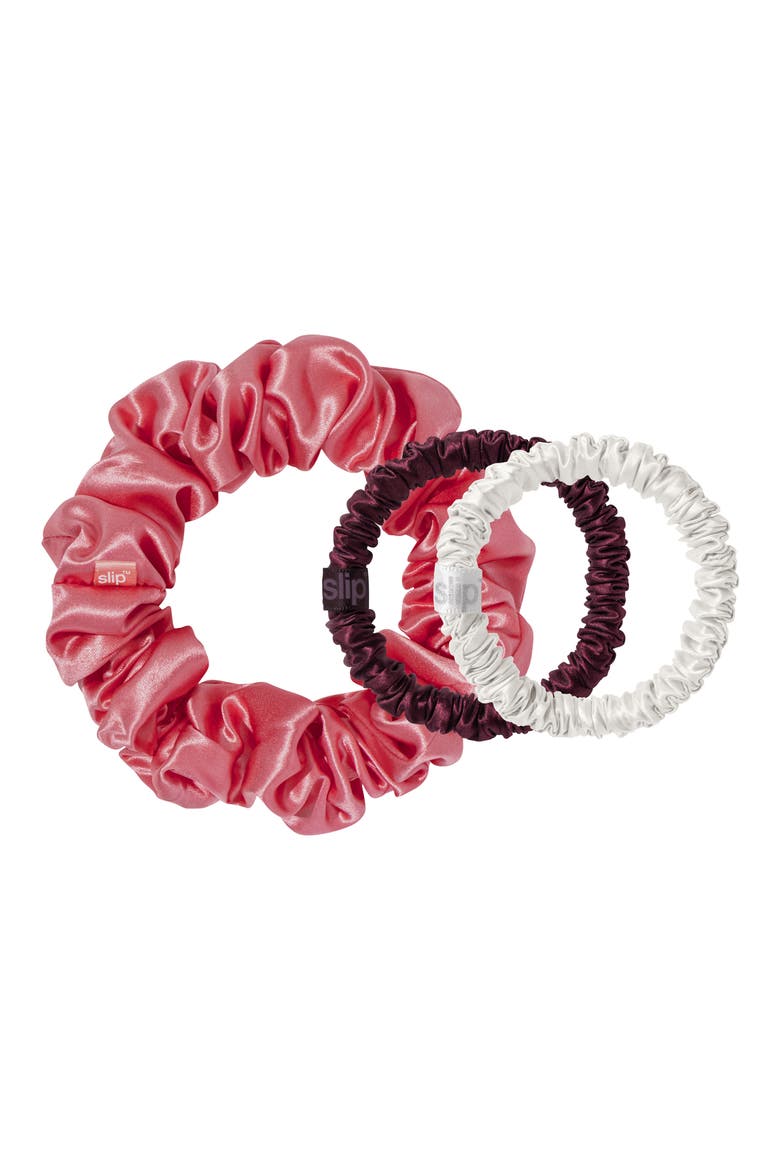 Sweetheart Pure Silk Scrunchie Set, Alternate, color, SWEETHEART