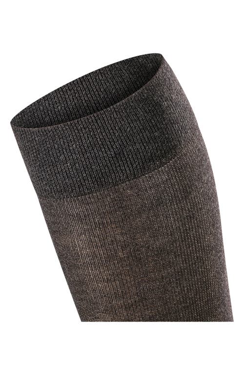 Falke Sensitive London Cotton Blend Knee High Socks In Anthra Melange