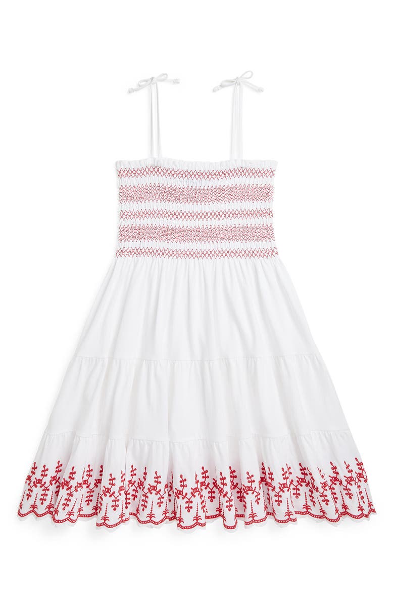 Polo Ralph Lauren Kids' Eyelette Stripe Sundress, Main, color, 