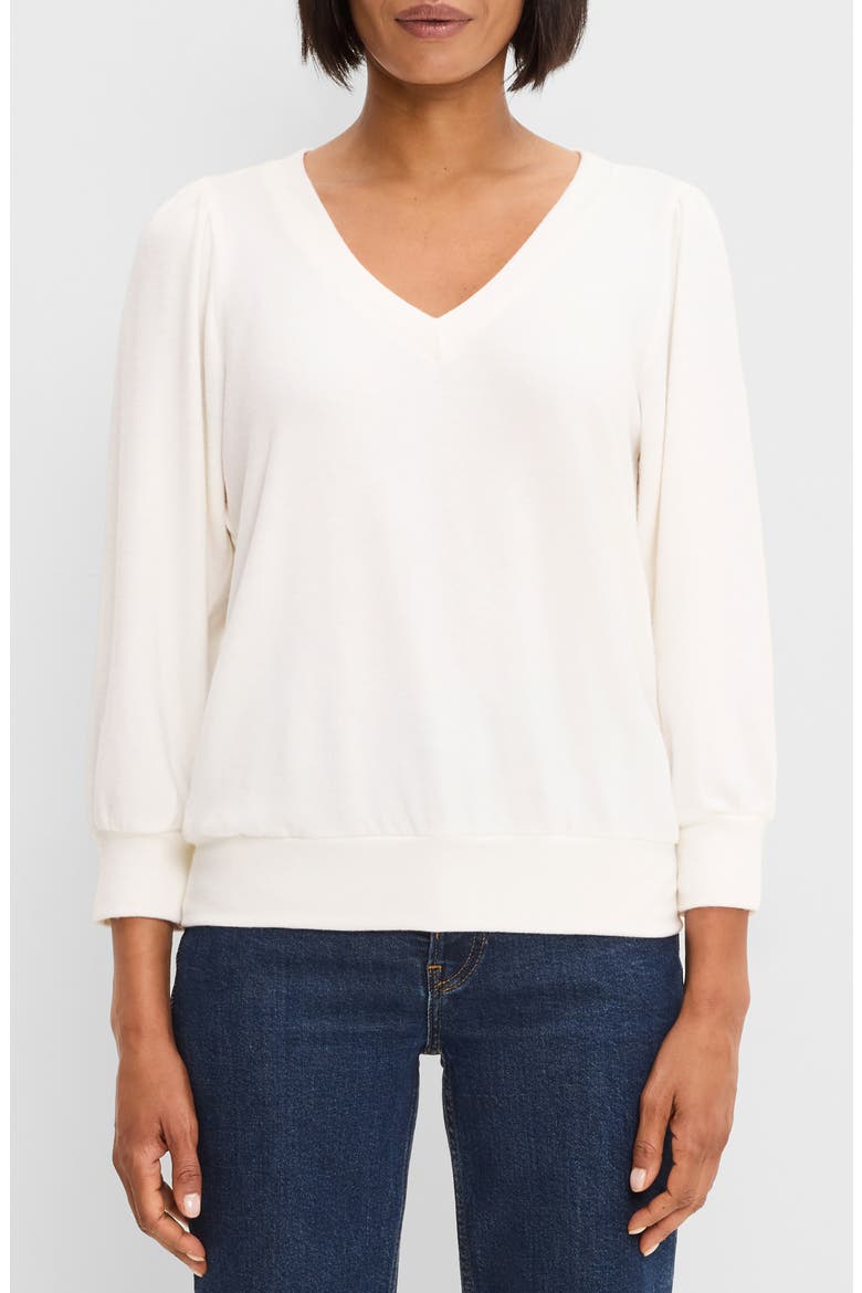 Gabriella V-Neck Top, Main, color, COCONUT MILK
