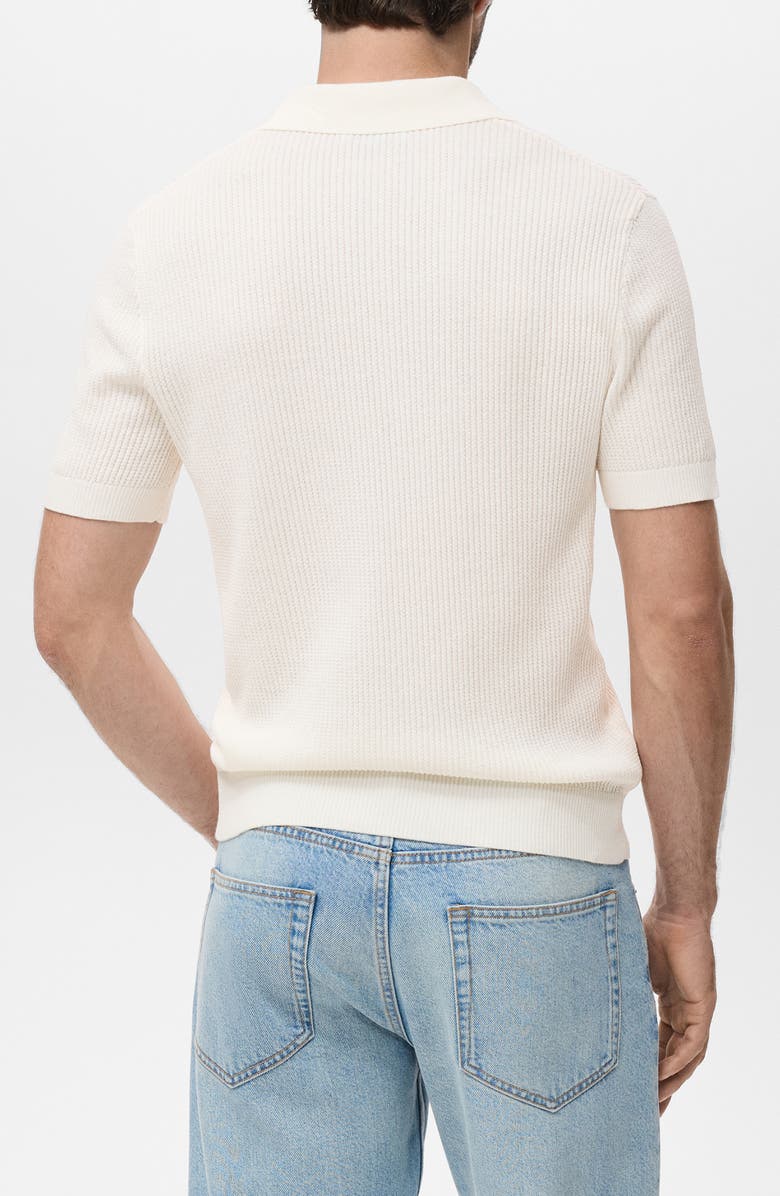 MANGO Ribbed Polo Sweater, Alternate, color, Off White