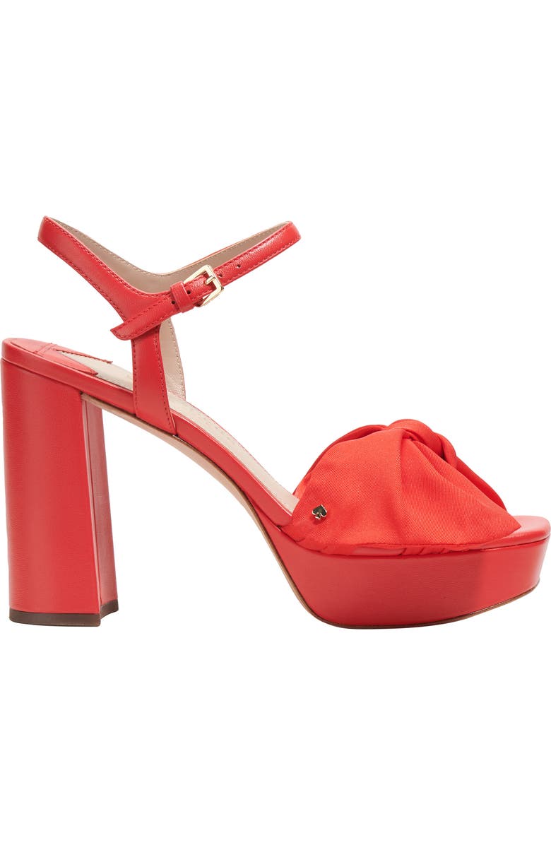 Kate Spade New York lucie ankle strap platform sandal, Alternate, color, Flame Scarlet