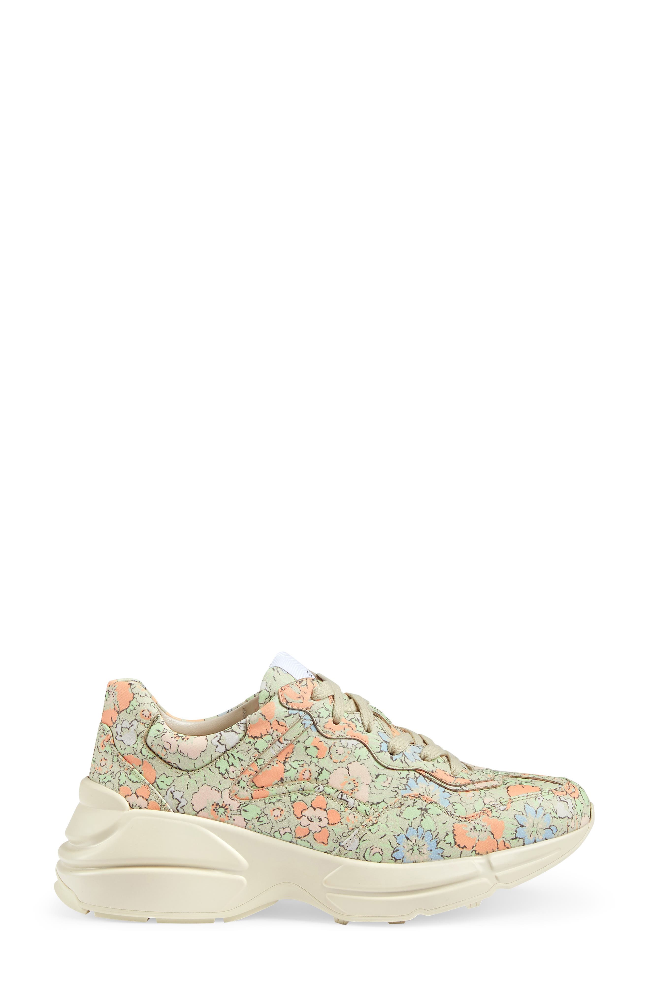 Gucci x Liberty London Rhyton Floral Print Sneaker, Alternate, color, 