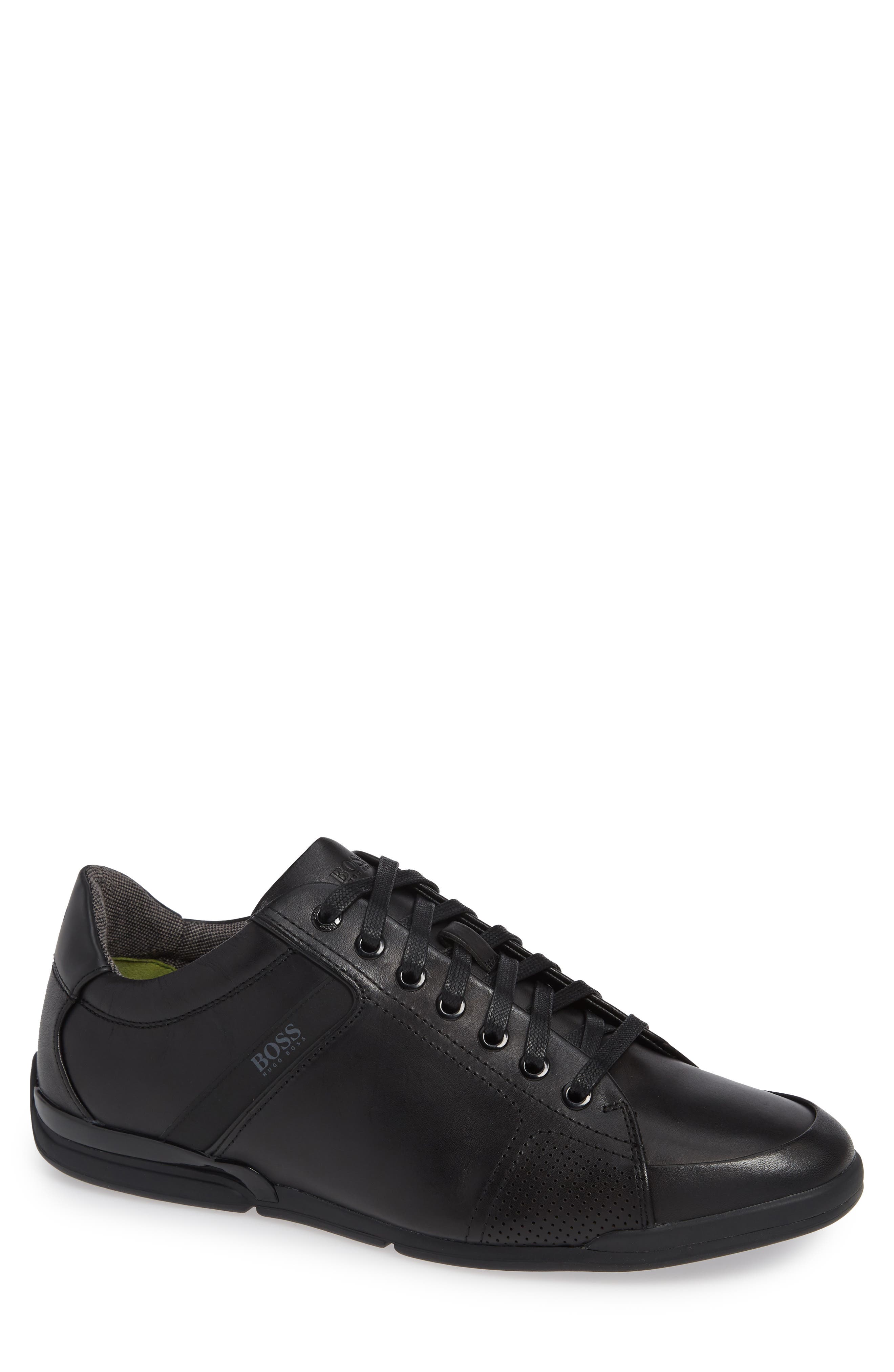 Saturn Low Top Sneaker, Main, color, BLACK/BLACK LEATHER