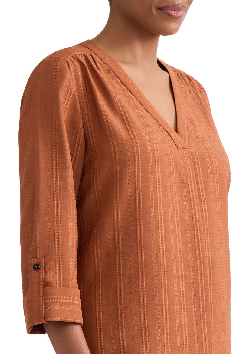 Roll Tab Tunic Top, Alternate, color, MAPLE SPICE