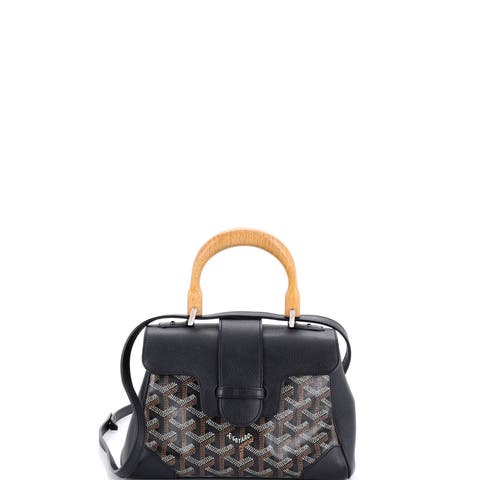 Saigon Top Handle Bag Coated Canvas with Leather Mini