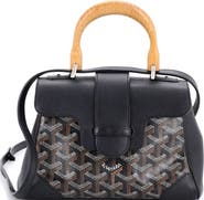 Pre-Owned Goyard Saigon Top Handle Bag Coated Canvas with Leather Mini