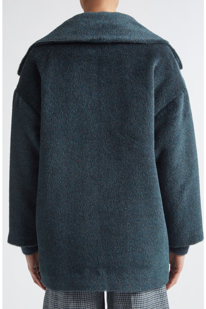 Double Breasted Alpaca & Virgin Wool Coat, Alternate, color, 178 DARK JADE
