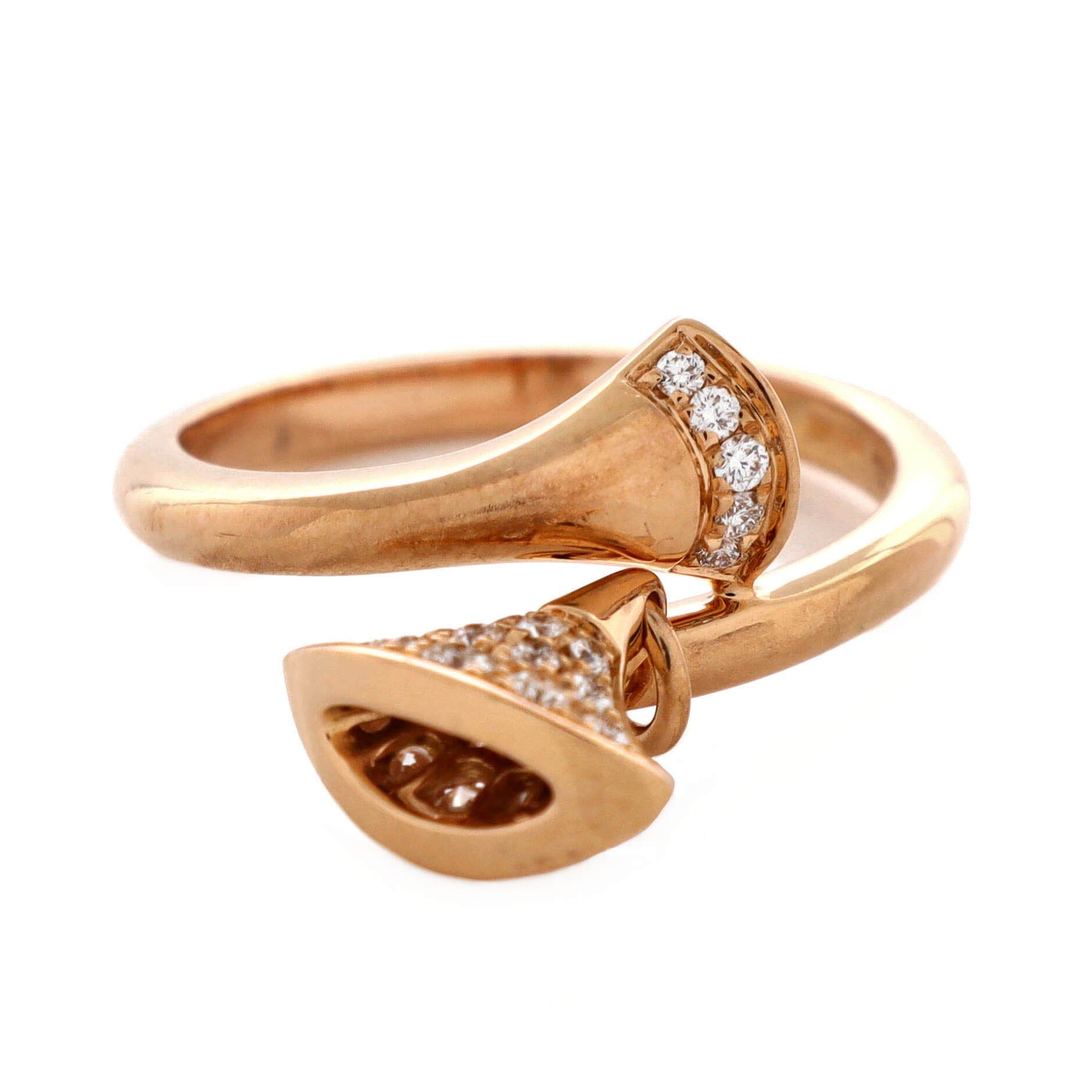 Divas' Dream Charm Ring 18K Rose Gold with Diamonds, Alternate, color, Metallic Gold