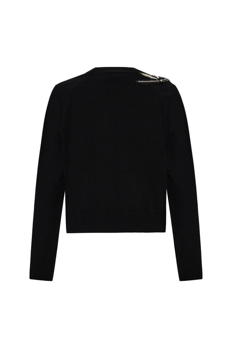 Afsaneh Hand Embroidered Blouse, Alternate, color, BLACK