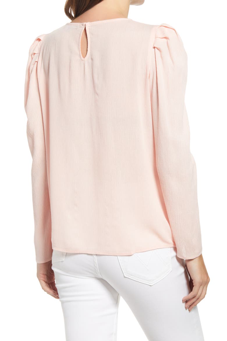 Pleated Sleeve Top, Alternate, color, BLUSH