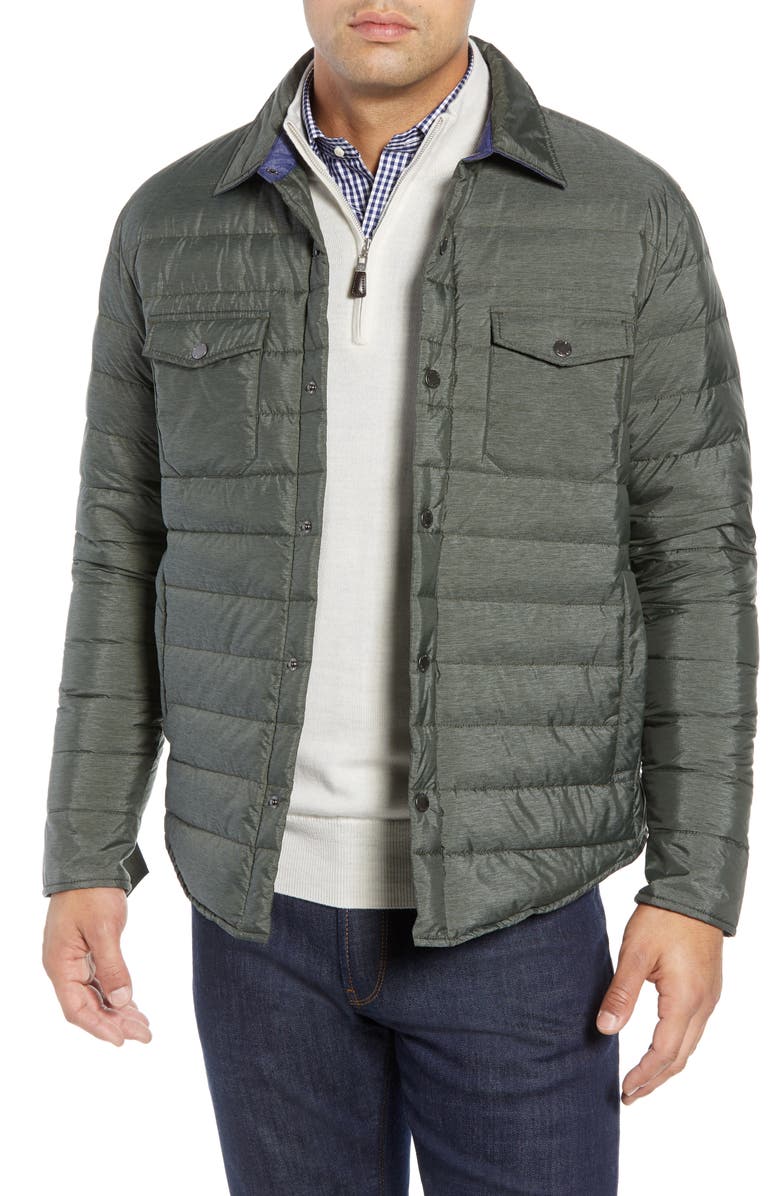 Peter Millar Crown Elite Light Down Shirt Jacket, Main, color, 
